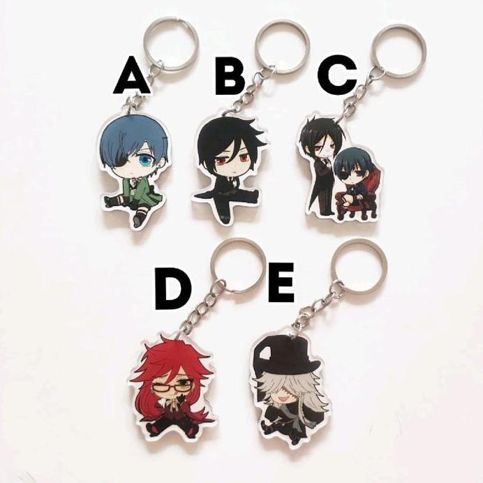 Ready Keychain Anime Kuroshitsuji 1 Black Butler Ciel Phantomhive Sebastian Michaelis Grell Undertak