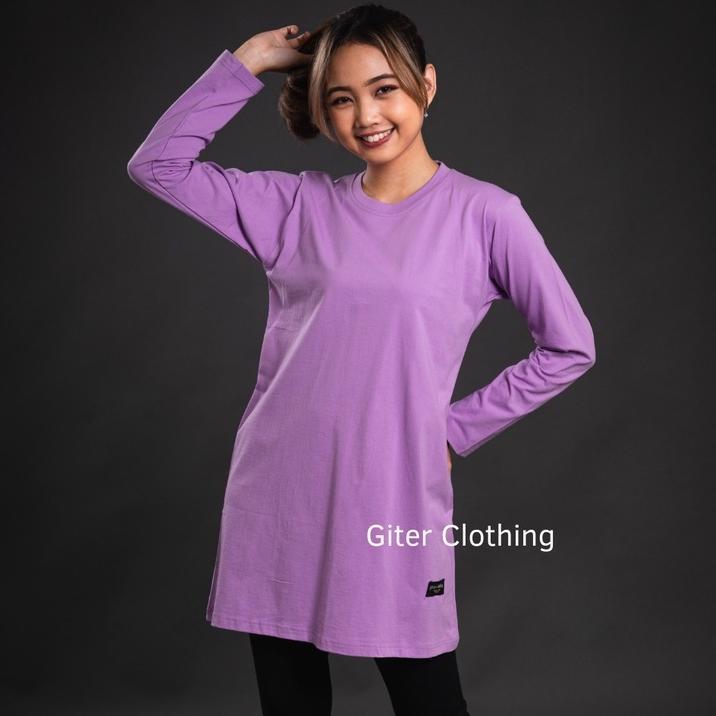 Kaos Tunik Giter - Kaos Tunik Jumbo Ld 120 - Tunik Kaos Oversize ( Army Lilac Tosca Mustard Abu ) Ra