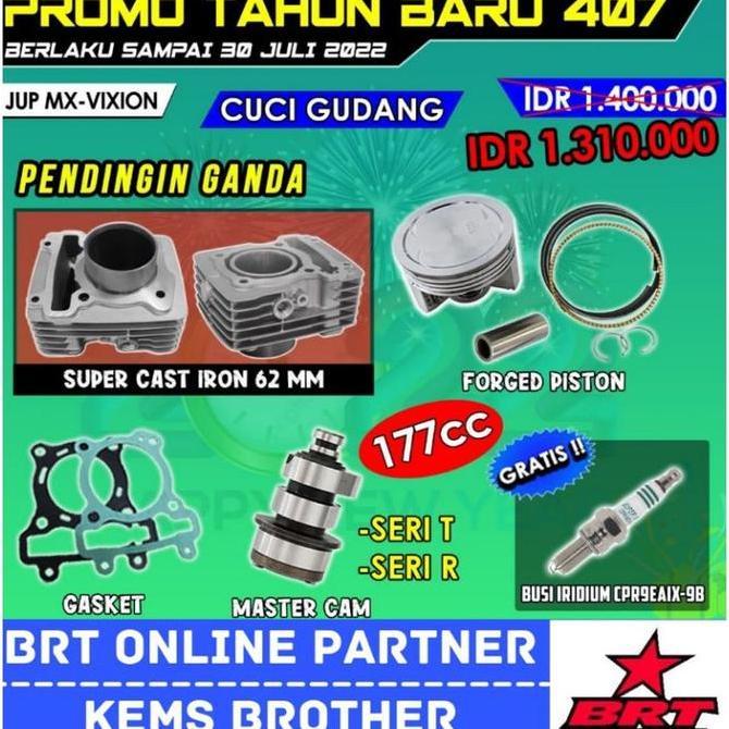 MARTEKNO BLOK BRT MX VIXION CUCI GUDANG PISTON 62MM DOUBLE COOLER FREE BUSI BRT Motorcycle