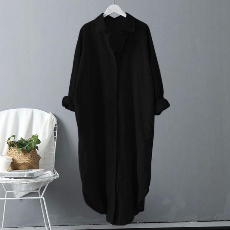 Tunik Crinkle / Lova Long Tunik Jumbo Polos   Crinkle Airflow Premium