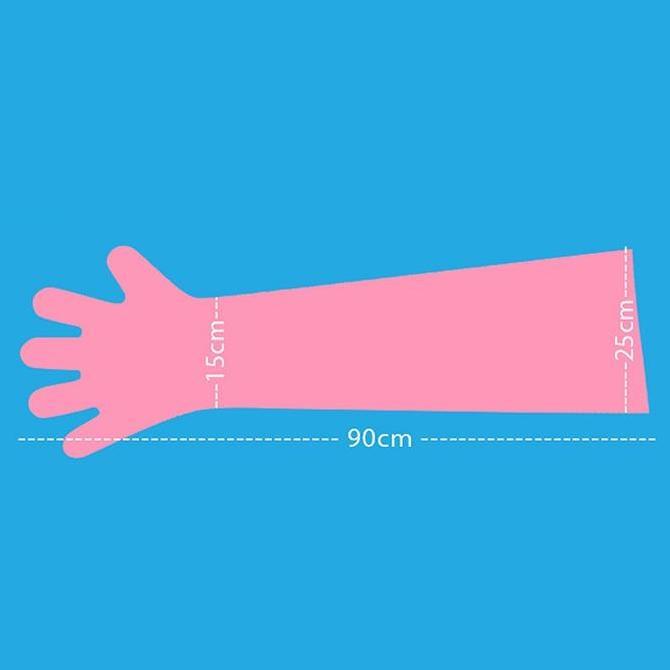 CENDASTRI 50Lembar Glove IB 5 Jari Bravo Sarung Tangan Inseminasi Buatan (IB) Plastik Tangan Glove I