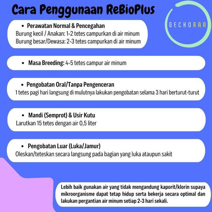 Replus ReBioPlus Suplemen Probiotik Peningkat Penambah Birahi Burung murah