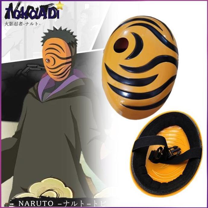CENDASTRI Mask Obito Topeng Obito Kuning Naruto Topeng Uchiha Obito Cosplay Obito