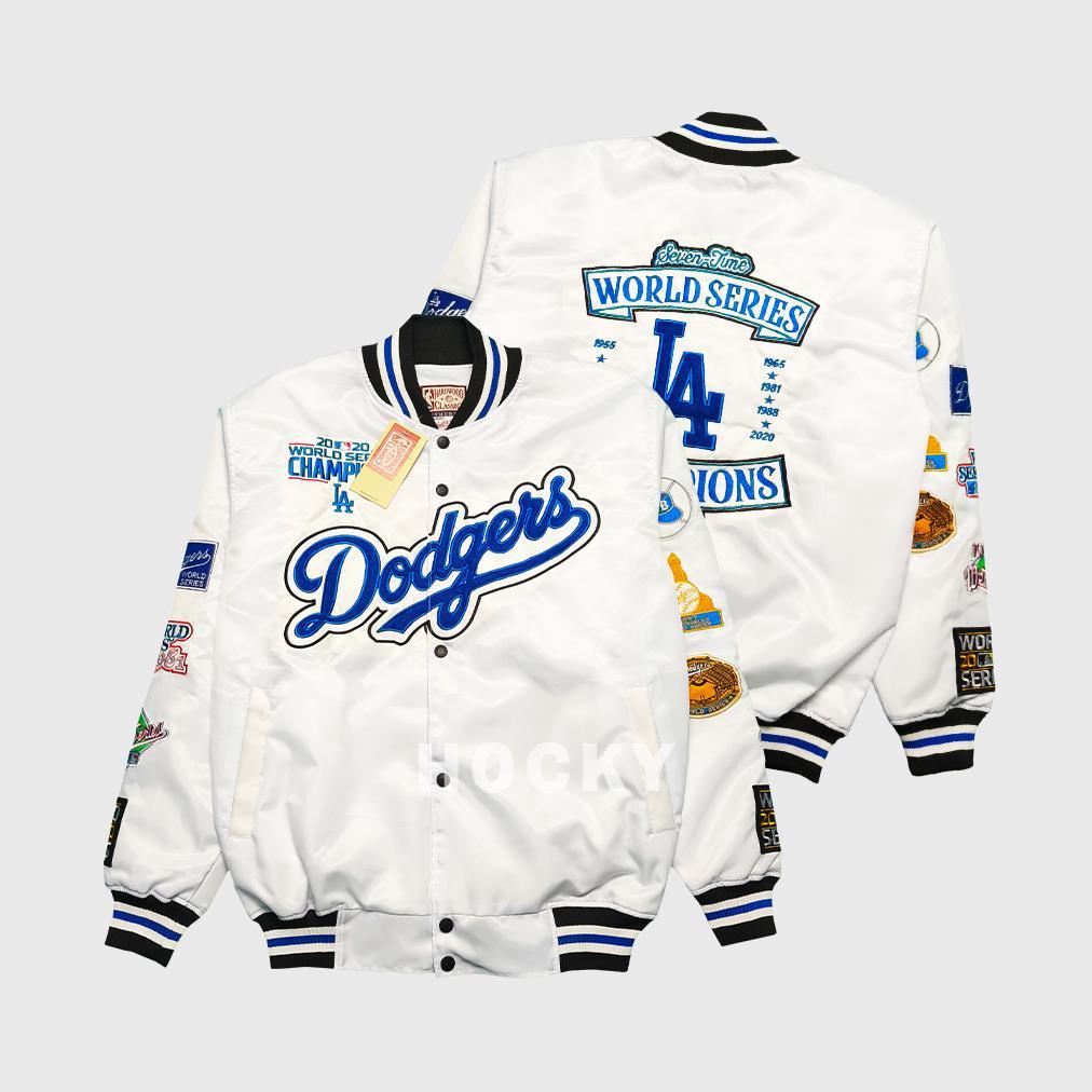TERBARU HOCKY - Jacket Varsity Baseball LA Dodgers MBL Unisex Full Bordir Premium  Distro