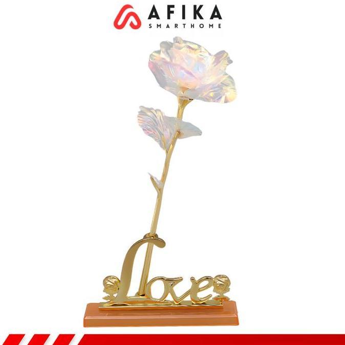 SHANNOORA Bunga Mawar Dekorasi Glow in The Dark Rose Love Stand RGB LED