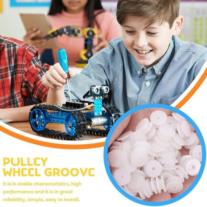 DZAIGIZAGA 10pcs Pulley Plastik Kecil / Pulley Wheel Micro Mini Gear Motor 2x9.3mm