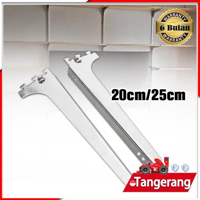 DZAIGIZAGA 2PCS Bracket Kaca Stainless / Rak Kaca / Penyanggah Rak Kaca / Siku Ambalan Kaca 20cm 25 