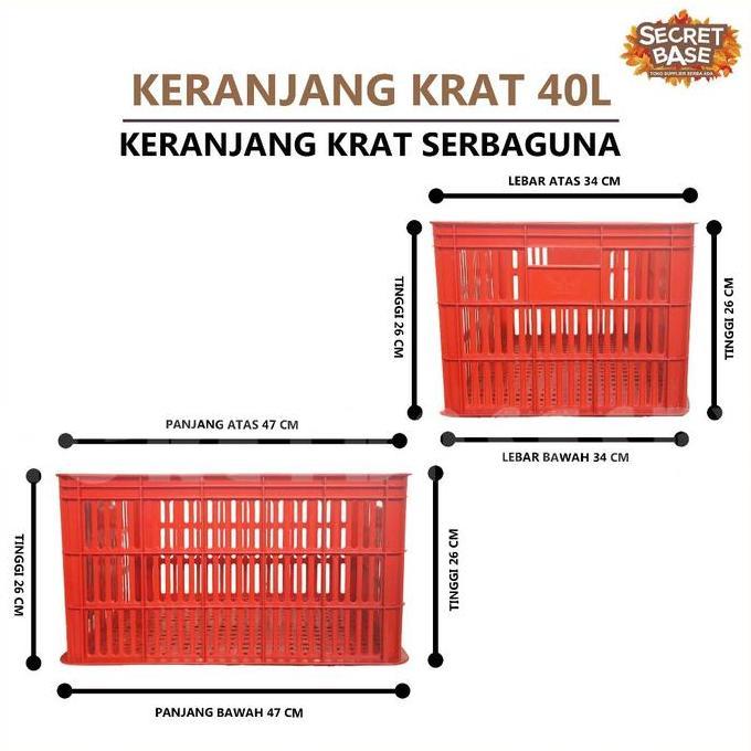 KRAT 40 LITER - Krat Piring Buah / Keranjang Pakaian / Krat Serbaguna