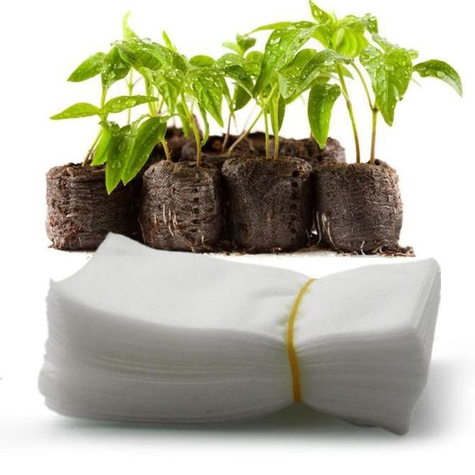 TOPFUF 100pcs Polibek Semai Cabe Non Woven Pot Biodegradable Polybag Tanaman Polybag Semai Benih