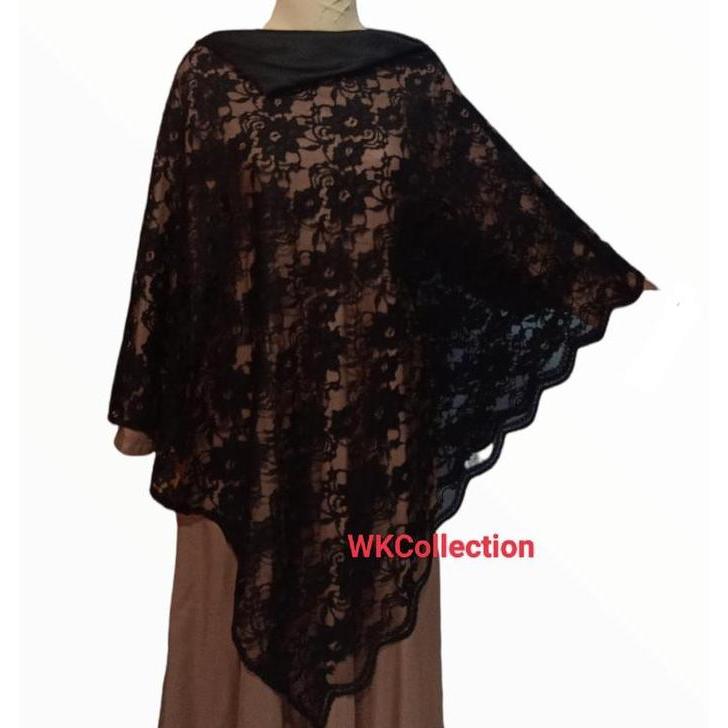 Outer Brokat / Cape Brokat Vania / Outer Dewasa /Dress Brokat Bunga Muslim Dress Wanita Panjang