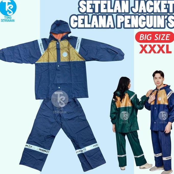 Jas Hujan Setelan Raincoat BIG SIZE Pria Wanita Penguin CX-7 (XXXL)