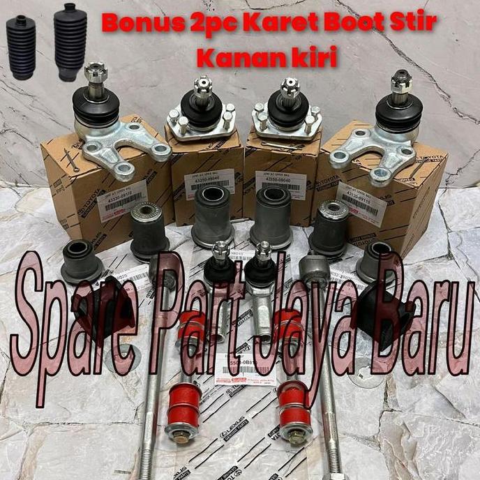 PAKETAN KOMPLIT KAKI KAKI DEPAN TOYOTA KIJANG KAPSUL 7K 1997-2007 20PC TIE ROD RACK END LINK STABILI