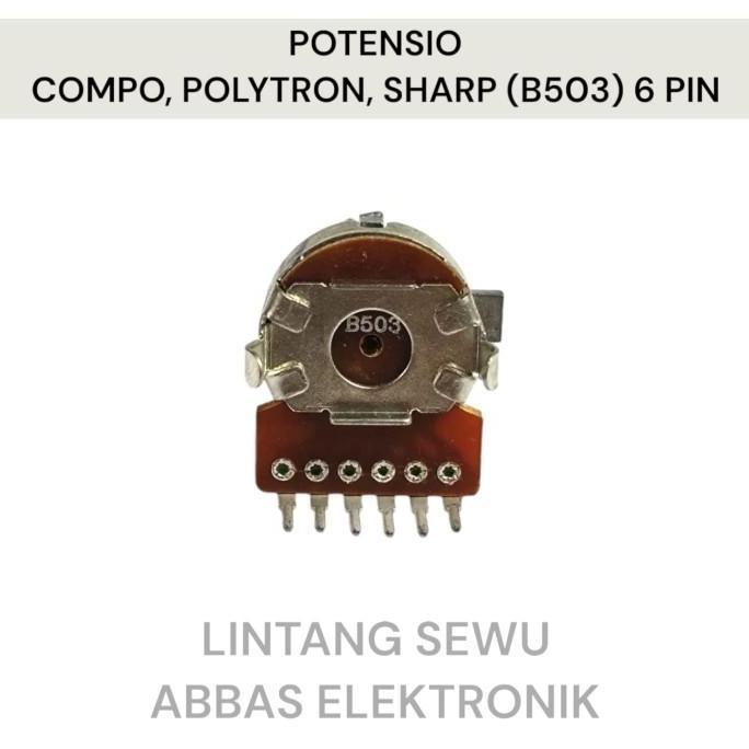Potensio Compo Polytron Sharp 6p / 6+1 Ct / 7p B503 50k 6 Pin / 6 Pin +Ct / 7 Pin 50 Kilo Audio