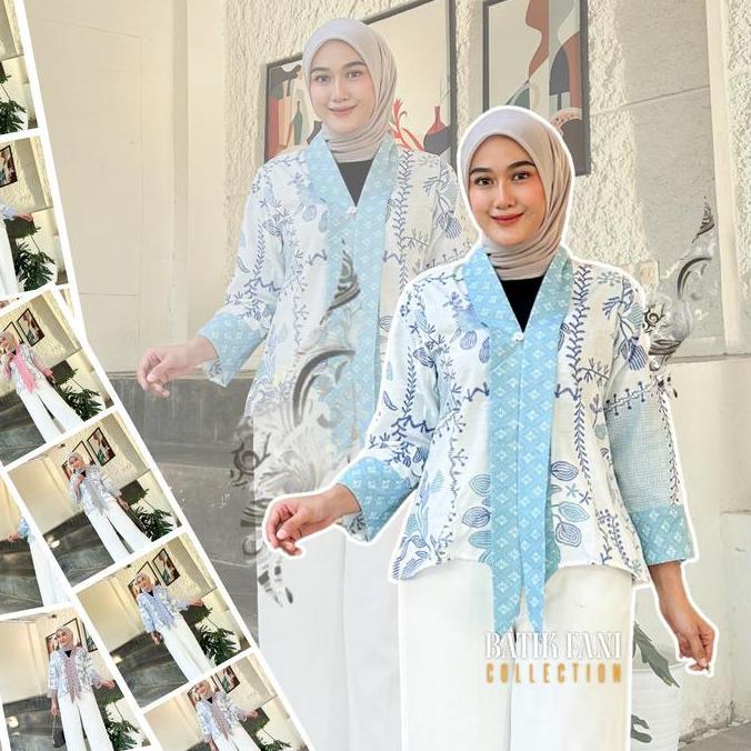 Xaviera Outer Batik Wanita / Cardigan Modern Istimewa 2025 Crop Kantor Atasan Blazer Formal Cassual 