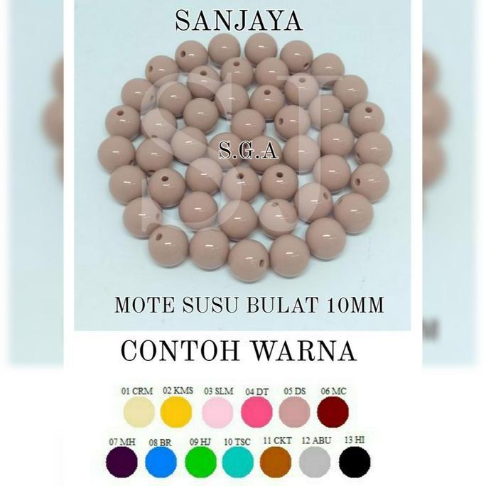 MANIK SUSU / MOTE SUSU GLOSSY / MOTE SUSU AC BULAT 10MM