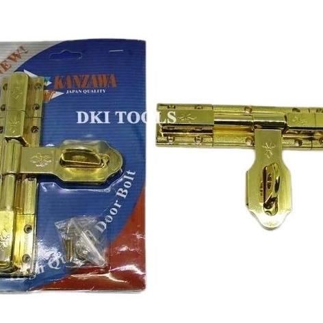 Kunci Pintu Jendela Grendel Gerendel Slot Selot Kuningan Asli 7 Inch Kanzawa Gbk.007Gp Slot Pintu Ru