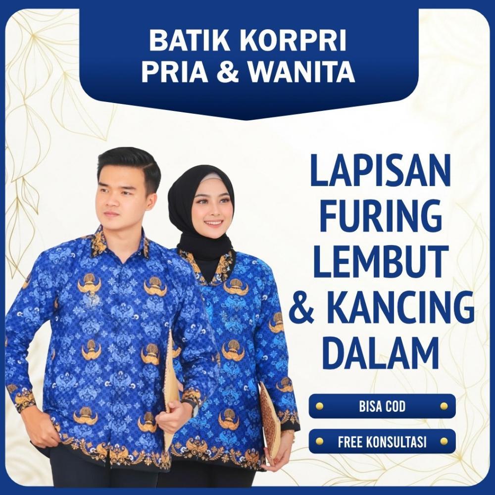 NEW Baju KORPRI Pria Wanita Katun C40s Premium Adem Seragam ASN PNS PPPK Lapis Furing [terbaik][terl