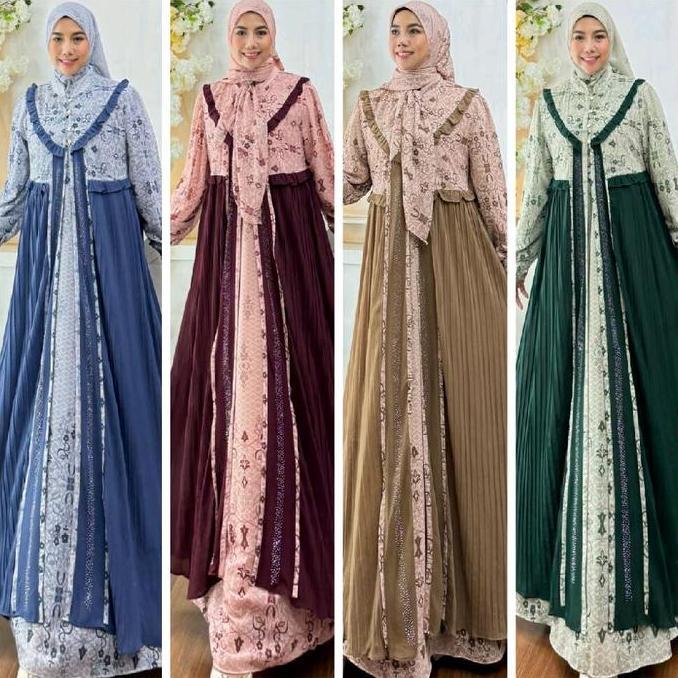GAMIS LALUNA SERIES HUMAIRA FULL CERUTY DIGITAL PRINTING MUSLIM WANITA