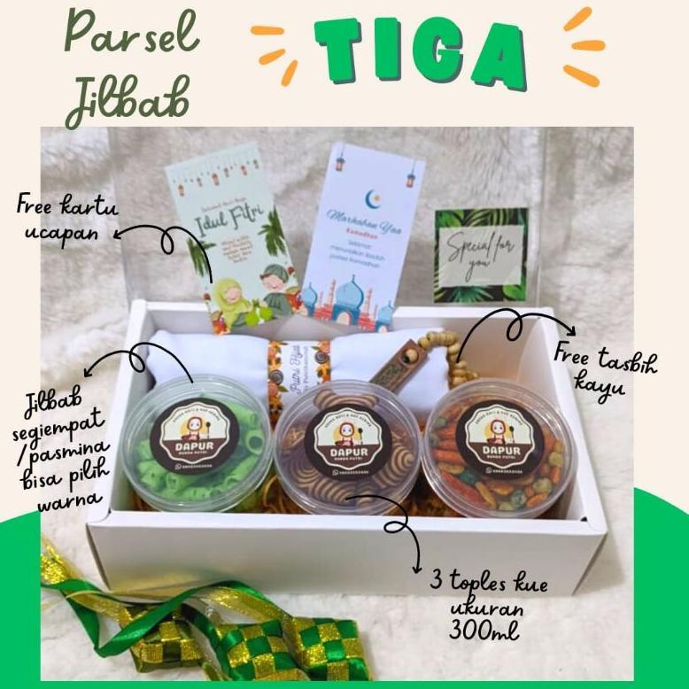 IKALKELONTONG HAMPERS RAMADHAN IDUL FITRI PAKET THR PARSEL SAJADAH HIJAB KUE KERING KHAS LEBARAN KAD