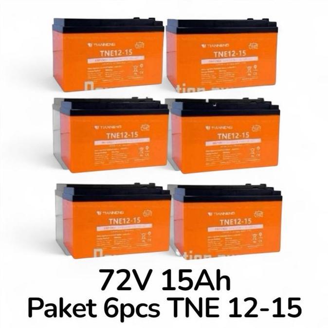 PROMO PAKET 72V 15AH ( 6BH 12V15AH ) [ 6pcs Battery UPS - Baterai Sepeda Listrik ] Aki Selis Tiannen