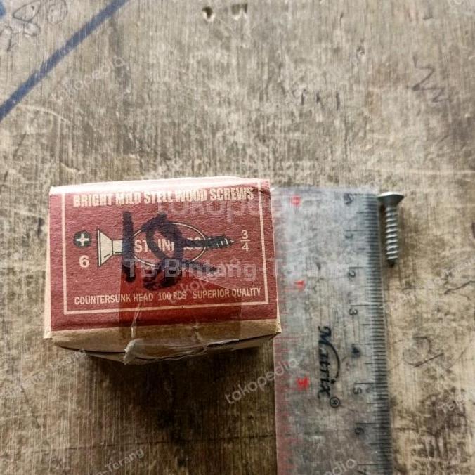 SEKRUP SKRUP KAYU 6 X 3/4 PANJANG 2 CM