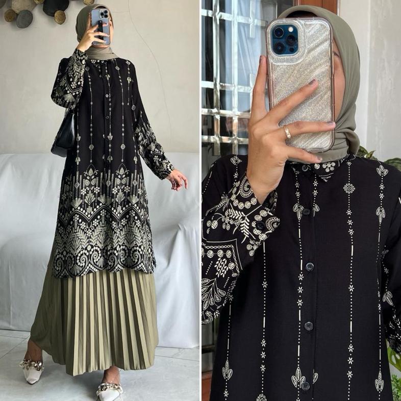 Avila Tunik Part-2 By Zalfa Outfit / Tunik Rayon Motif Original