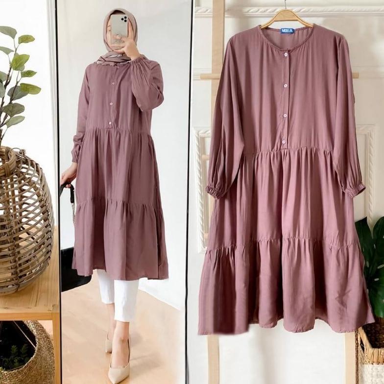 Zyva Tunik Rayon Twill Premium// Tunik Rempel Susun//Size Mlxl Termurah