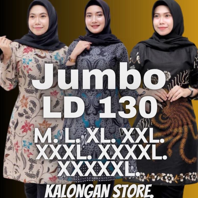 Atasan Batik Wanita Jumbo Ld 130 / Tunik Jumbo Ld 130 Terbaru 2022 / Batik Tunik / Atasan Tunik / Ba