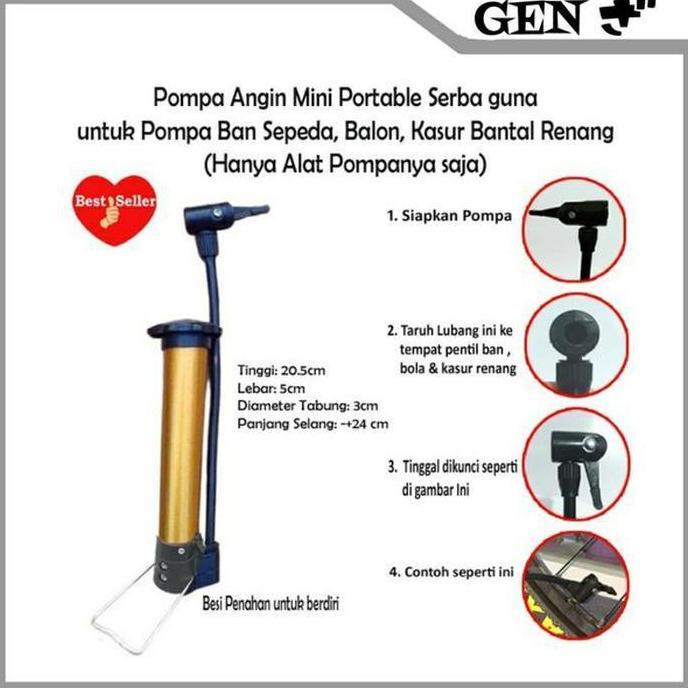 Pompa Ban Mini Portable - Pompa Potable Mini - Pompa Angin Ban Sepeda