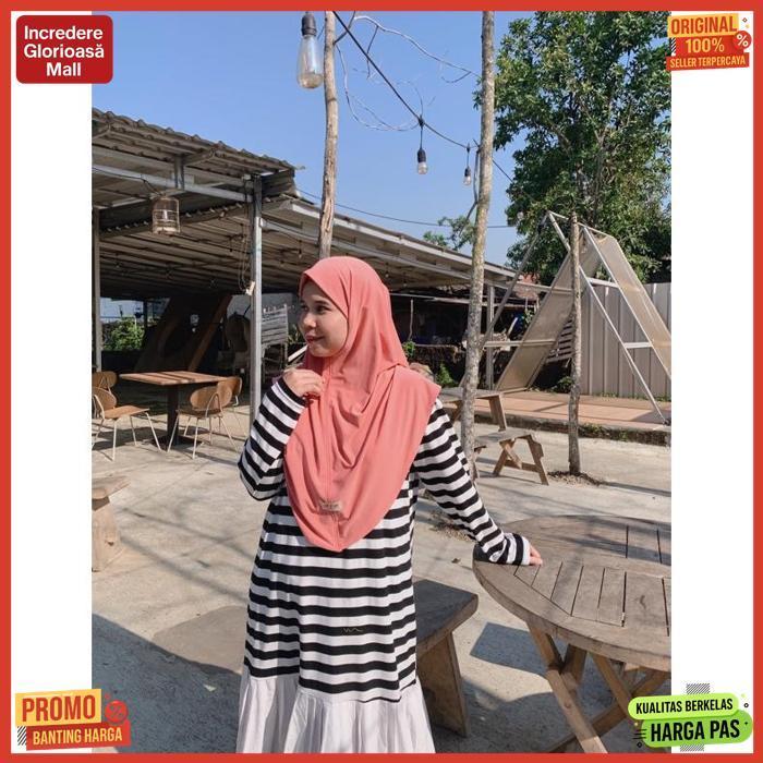 New Khimar Pristy Bergo Nonpet Jersey Premium Hijab Arafah