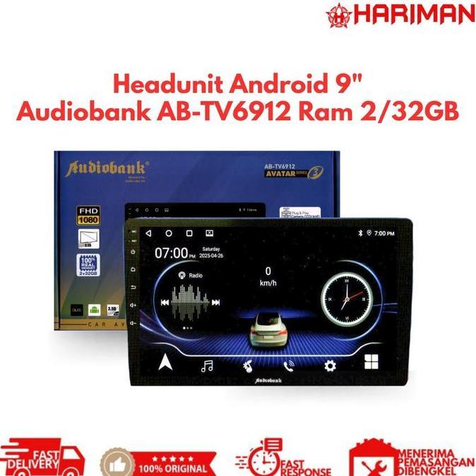 Murah Headunit Android 9 Inch Audiobank Ab-Tv6912 Ram 2/32Gb