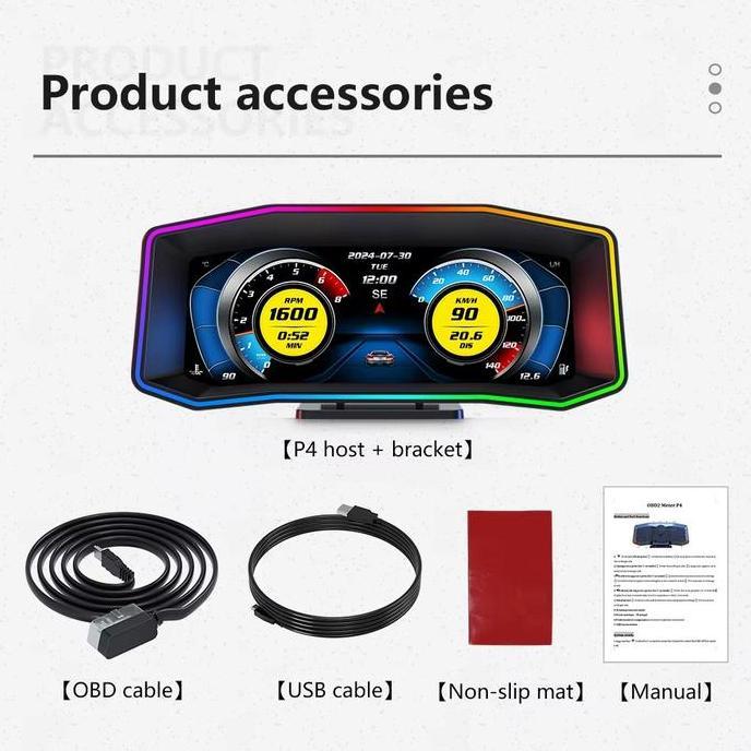 Sale Head Up Display P4 Obd2 Mobil Hud Speedometer Digital Rpm Suhu Mesin Gps Alarm Lengkap