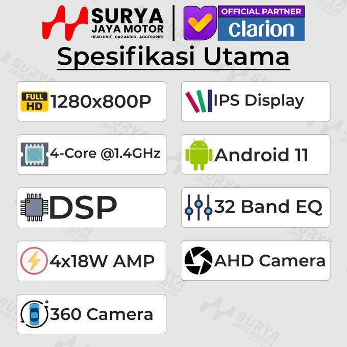 Sale Clarion Gl-500 10 Inch 4/64 Gb Head Unit Mobil Android 11  Smartphone Link Ips 1280X800P Wired 