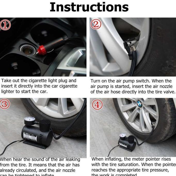 Ready StokPompa Ban Elektrik Air Compressor Mini Dc 12V Pompa Angin Ban Portable Udara Listrik Mobil