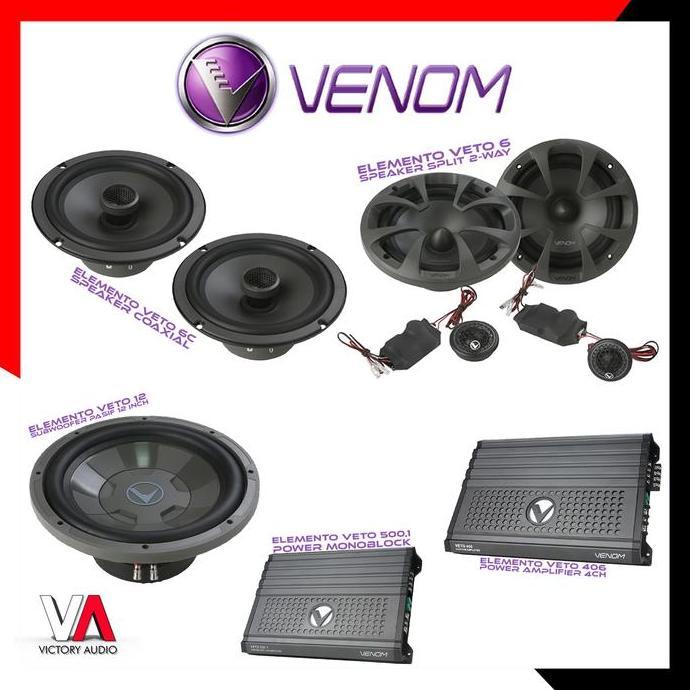 Promo Paket Audio Mobil Full Set Sound System Venom Elemento Veto Series