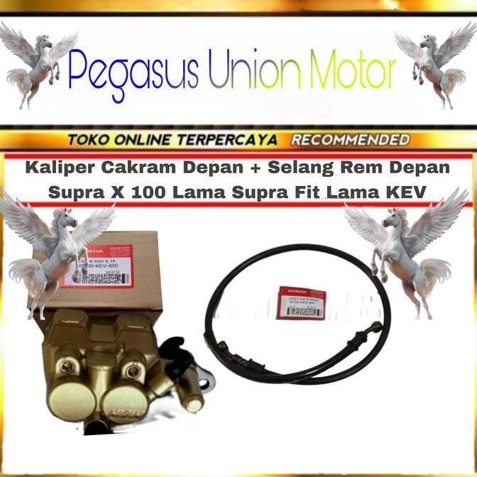 Paket Kaliper Cakram Depan + Selang Rem Cakram Depan Supra X 100 Lama Supra Fit Lama Kev