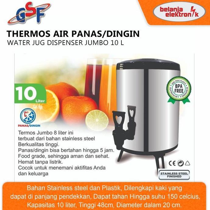 Thermos Air Panas/Dingin ter Jug Dispenser Jumbo 10 Liter GSF G-4510