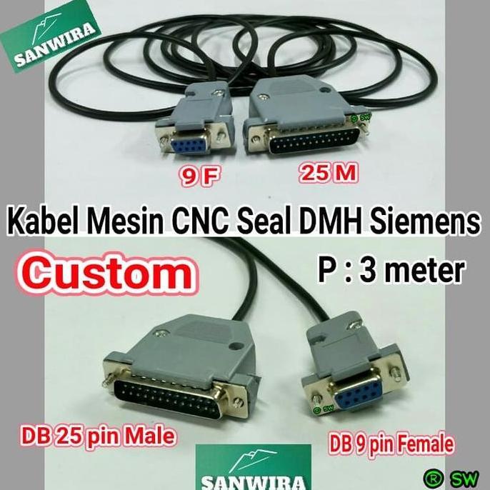 Murah Kabel Data Mesin Cnc Seal Dmh Siemens - Db 9F To Db 25M ~ P : 3 Meter