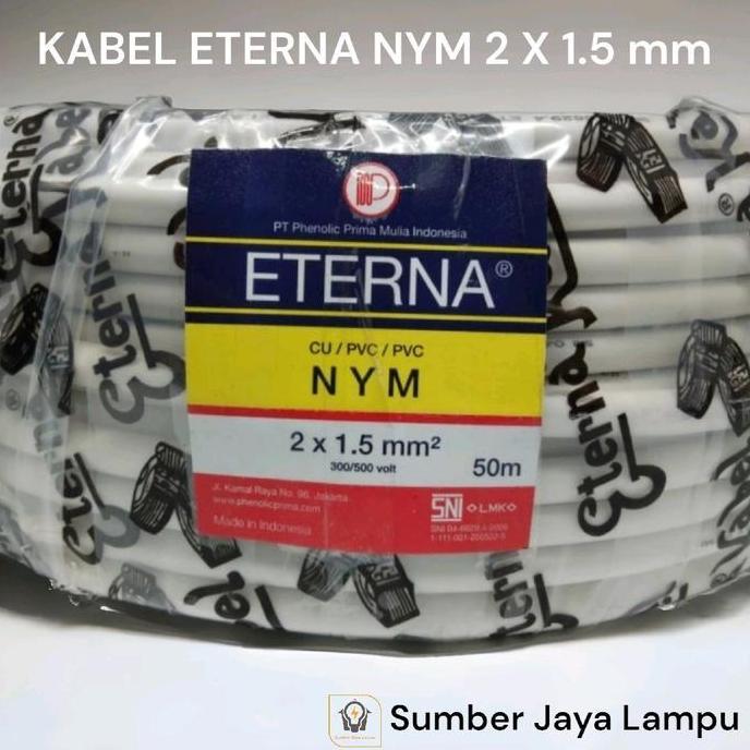 Kabel Eterna 2 X 1.5 Per-Roll Kabellistrik