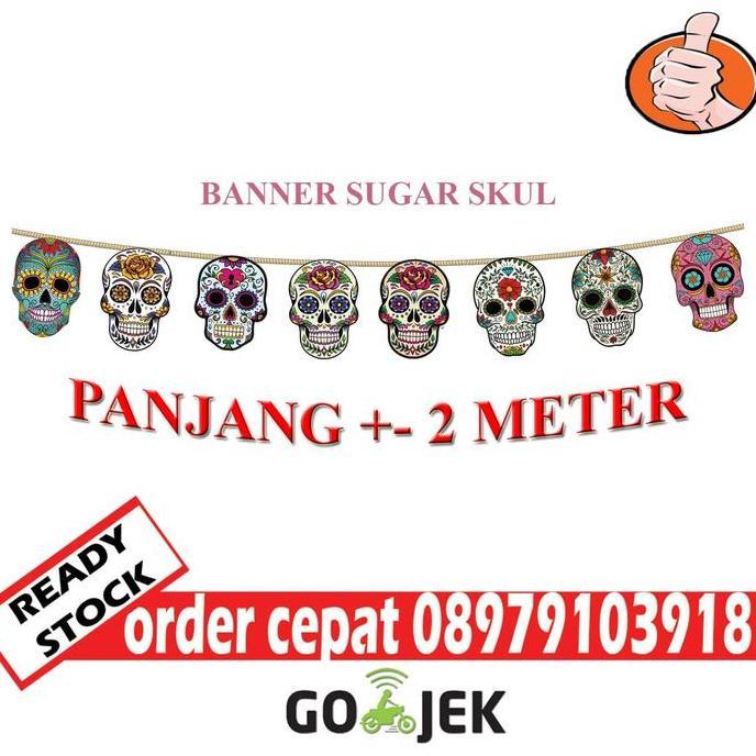jual banner Sugar Skull A Dia de los Muertos film coco