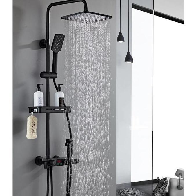 Set Shower Panas Dingin Persegi Shower kamar Mandi Alat mandi