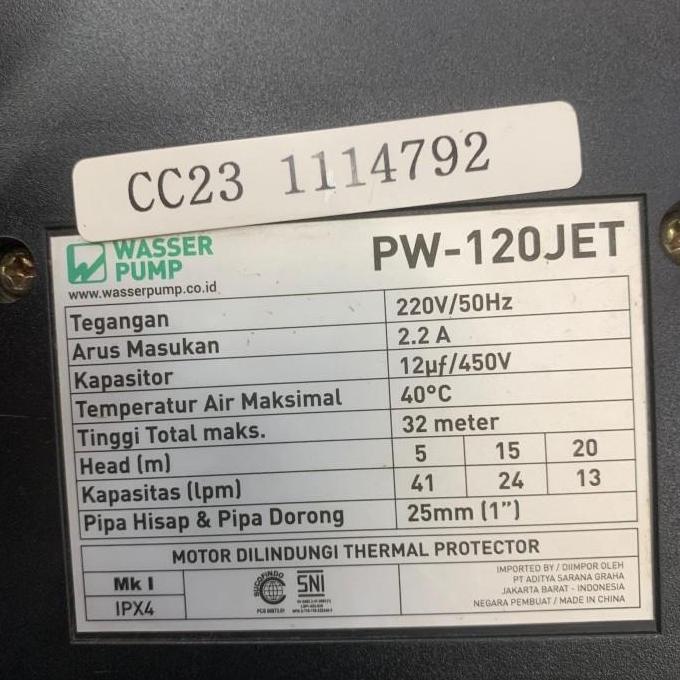 Sale Mesin Pompa Air Wasser Pw120Jet Semijet Wasser Jet 100