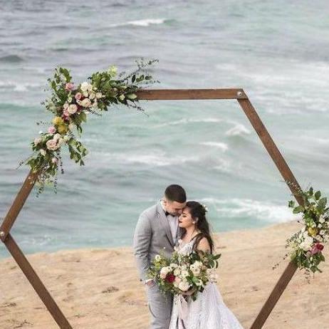 Backdrop Hexagon Wedding Rustic