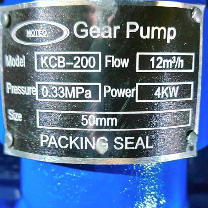 Promo Gear Pump Kcb 200 Pompa Moteo Gear Pump Kcb200 Lpm Gland Packing Moteo Kcb 200 Gp