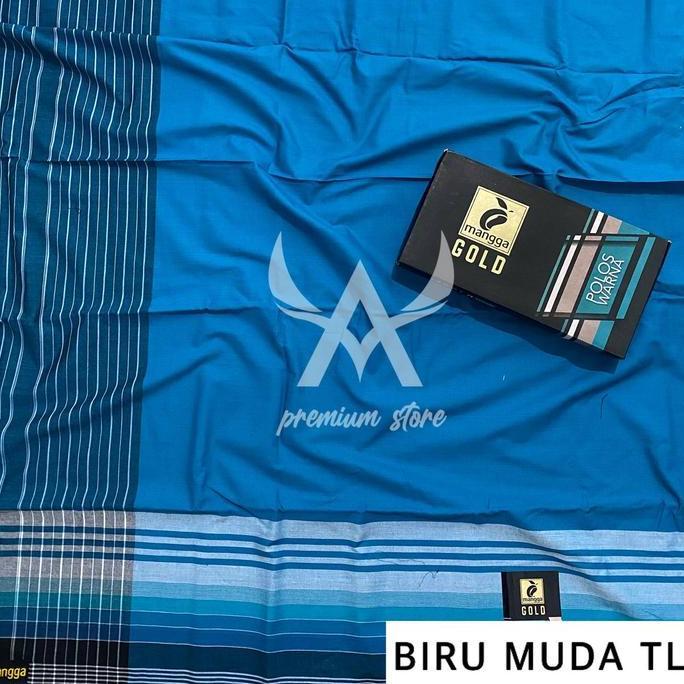 Sarung Mangga Gold Warna Polos Tumpal Muslim Dewasa Kain Rayon Tenun Corak Hitam Tebal Garis Mewah S