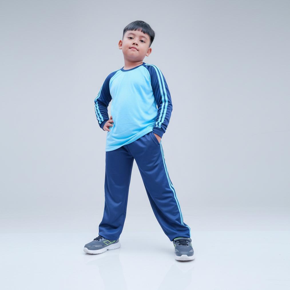 HOT Setelan Olahraga Sekolah Biru Navy TK SD SMP SMA | Baju Training Anak Murah | Seragam Olahraga S
