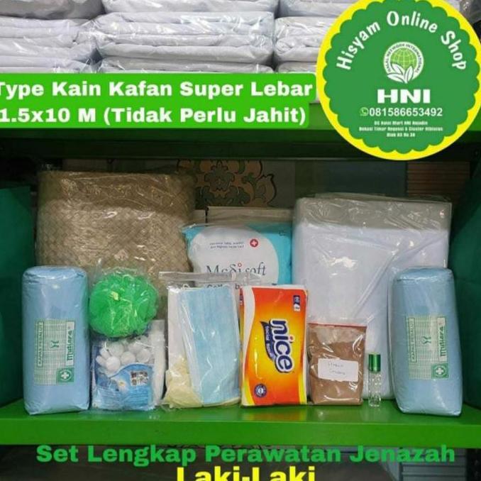 Set Lengkap Pengurusan Jenazah | Kain Kafan Siap Pakai untuk Laki-Laki