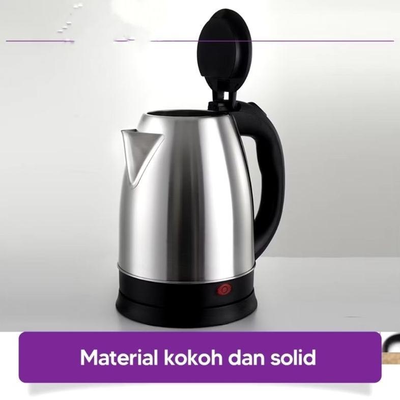 BESTPROMO Teko Listrik Air Minum Teko Electric Kapasitas 2L Stainless Steel Pemanas Air Kettle Besar