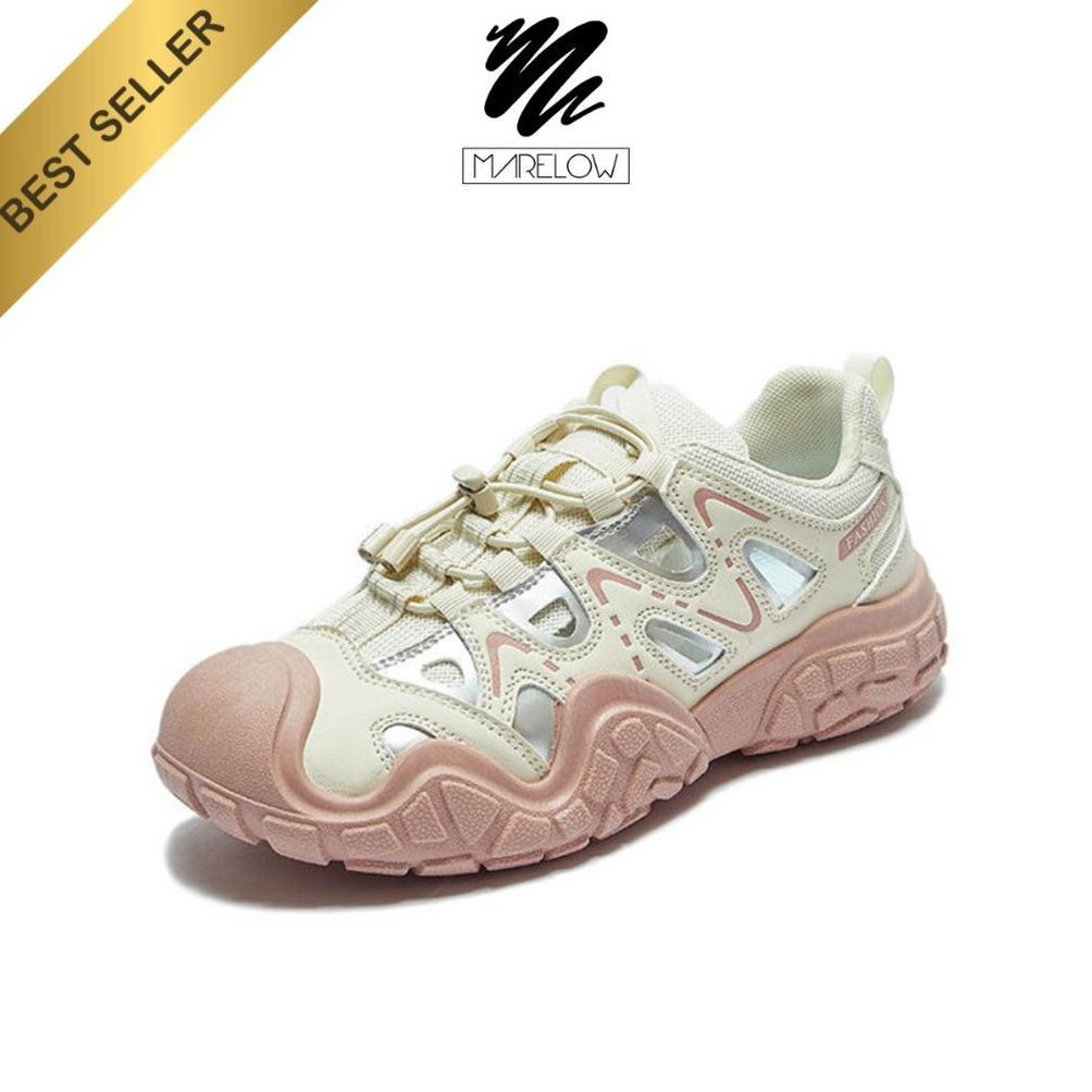 PREMIUM Marelow Camel Purple - Sepatu Sneakers Hiking Sport Korean Style Wanita Outdoor Premium Best