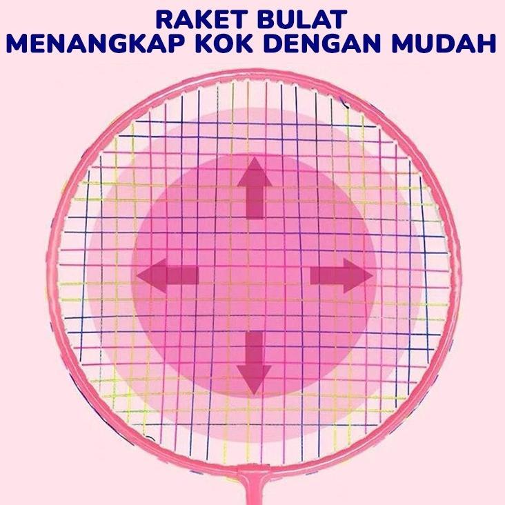 Bbak Set 2 Pcs Mainan Raket Bulutangkis Anak Kecil Ringan Mudah Dibawa Handgrip Spons Xtra Tas Raket